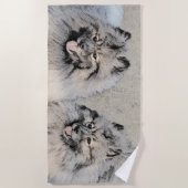 Keeshond Brothers Painting - Original Dog Art Strandlaken (Voorkant)