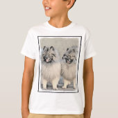 Keeshond Brothers Painting - Original Dog Art T-shirt (Voorkant)