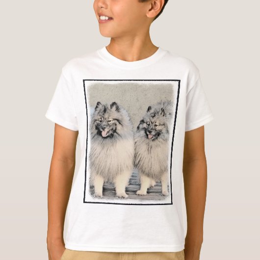 Keeshond Brothers Painting - Original Dog Art T-shirt (Voorkant)
