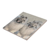 Keeshond Brothers Painting - Original Dog Art Tegeltje (Zijkant)