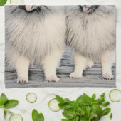 Keeshond Brothers Painting - Original Dog Art Theedoek (Gevouwen)