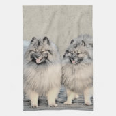 Keeshond Brothers Painting - Original Dog Art Theedoek (Verticaal)