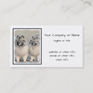 Keeshond Brothers Painting - Original Dog Art Visitekaartje