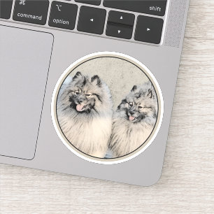 Keeshond Brothers Schilderij - Originele Honden Ku Sticker