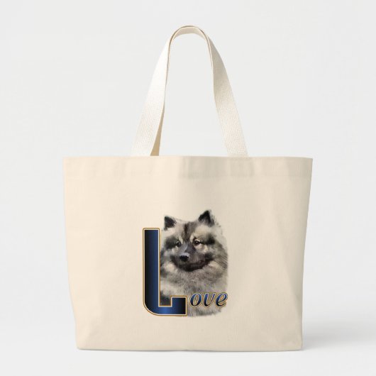 Keeshond Cadeaustas Grote Tote Bag (Voorkant)