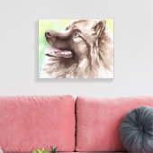 Keeshond Canvas Dog Portrait (Insitu (Woonkamer))