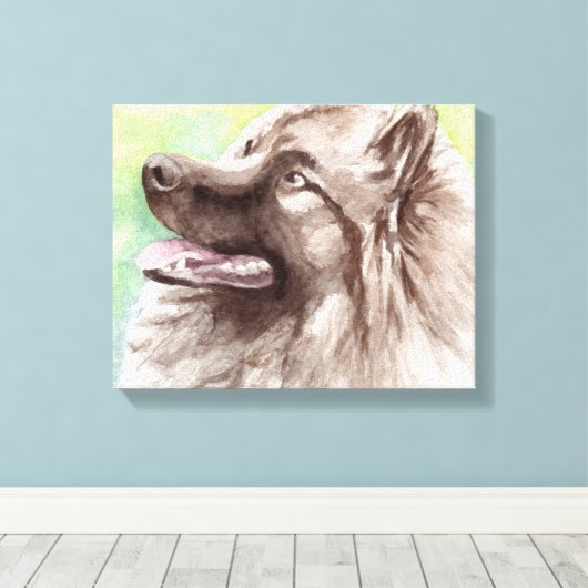 Keeshond Canvas Dog Portrait (Insitu (Houten vloer))