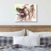 Keeshond Canvas Dog Portrait (Insitu (Slaapkamer))