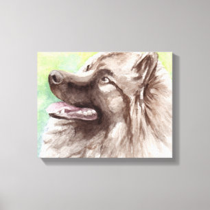 Keeshond Canvas Dog Portrait Afdruk
