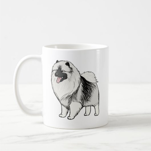 Keeshond Cartoon Dog | Cute Keesie Lover's Koffiemok (Links)