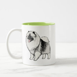 Keeshond Cartoon Dog | Cute Keesie Tweekleurige Koffiemok