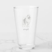 Keeshond Cartoon Dog Gepersonaliseerde Keesie Love Glas (Achterkant)
