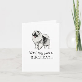 Keeshond Cartoon Dog Keesie Happy Birthday Kaart