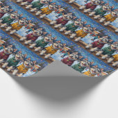 Keeshond Christmas Ice Skating Rink Holiday Cadeaupapier (Hoek)