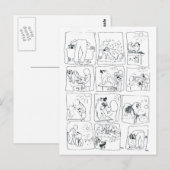 Keeshond comic Bathtime Briefkaart (Voorkant / Achterkant)