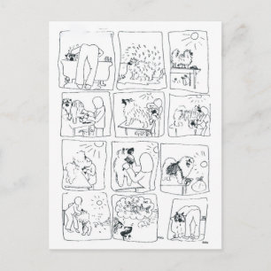 Keeshond comic Bathtime Briefkaart
