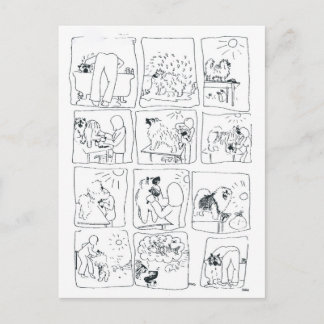Keeshond comic Bathtime Briefkaart