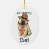 Keeshond Dad Ceramic Ornament (Voorkant)