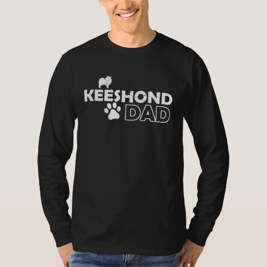 Keeshond Dad  Cute Dog Owner Adopt Rescue Fathers  T-shirt (Voorkant)