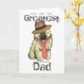 Keeshond Dad Kaart (Gele Bloem)