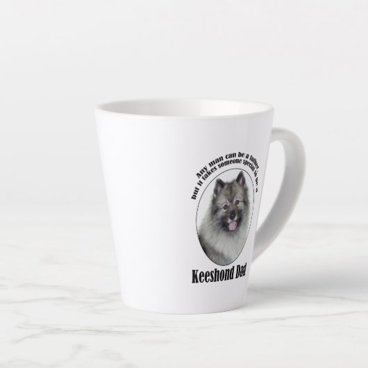 Keeshond Dad Latte Mok (Rechterhoek)