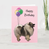 Keeshond, de Ballons van de Verjaardag Kaart (Voorkant)