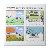 Keeshond - De vier seizoenen Tegeltje (Voorkant)