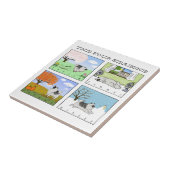 Keeshond - De vier seizoenen Tegeltje (Zijkant)