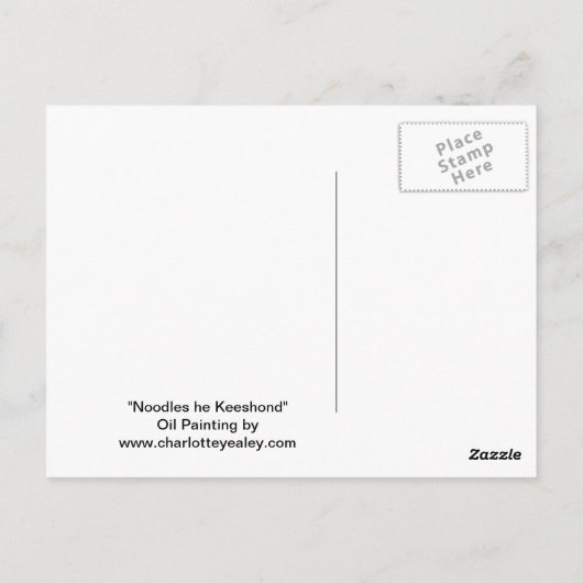 Keeshond Dog Art Briefkaart (Achterkant)