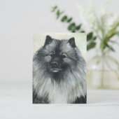 "Keeshond" Dog Art Briefkaart (Staand voorkant)