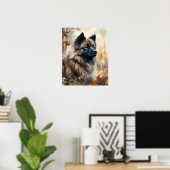 Keeshond Dog Art Print Poster (Thuiskantoor)