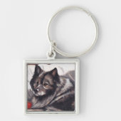 Keeshond Dog Art Sleutelhanger (Voorkant)