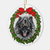 Keeshond Dog Art van Glenda S. Harlan Keramisch Ornament (Links)
