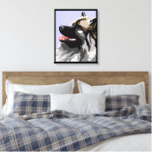 Keeshond Dog Canvas Print (Insitu (Slaapkamer))