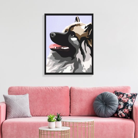 Keeshond Dog Canvas Print (Insitu (Woonkamer))