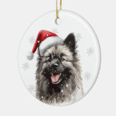 Keeshond Dog Christmas Personalized Keramisch Ornament (Links)