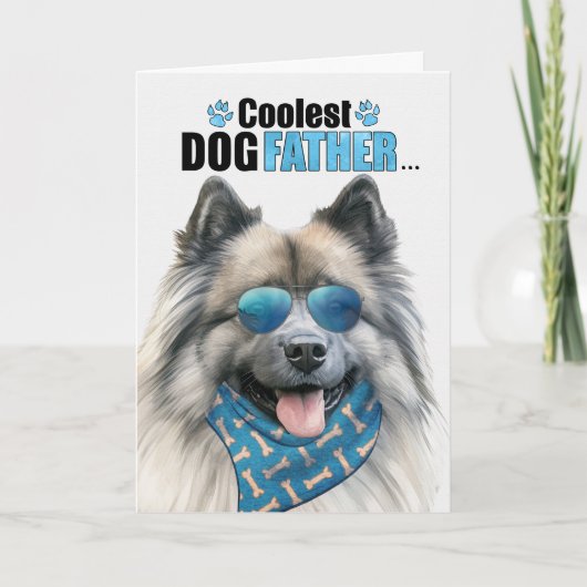 Keeshond Dog Coolest Dad Vaderdag Feestdagen Kaart (Voorkant)