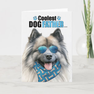 Keeshond Dog Coolest Dad Vaderdag Feestdagen Kaart