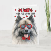 Keeshond Dog Gemaakt voor Liefde U Valentijn Feestdagen Kaart (Voorkant)