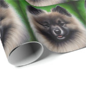 Keeshond Dog in St. Patrick's Day Dress Cadeaupapier (Rol Hoek)