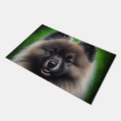 Keeshond Dog in St. Patrick's Day Dress Deurmat (Schuin)