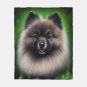 Keeshond Dog in St. Patrick's Day Dress Fleece Deken (Voorkant)