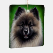 Keeshond Dog in St. Patrick's Day Dress Keramisch Ornament (Rechts)