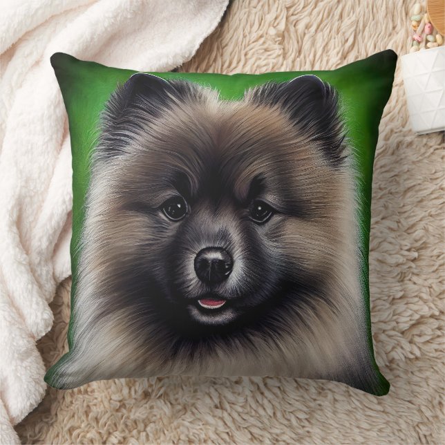 Keeshond Dog in St. Patrick's Day Dress Kussen (Deken)