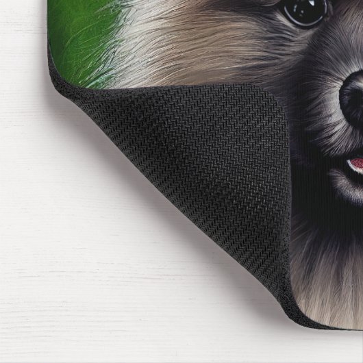 Keeshond Dog in St. Patrick's Day Dress Muismat (Hoek)