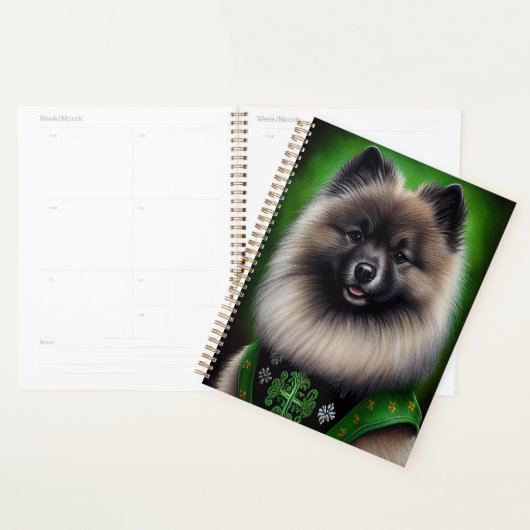 Keeshond Dog in St. Patrick's Day Dress Planner (Display)