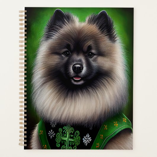 Keeshond Dog in St. Patrick's Day Dress Planner (Voorkant)