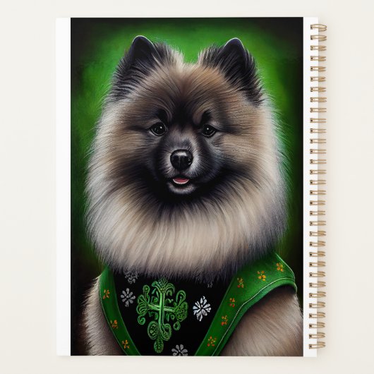 Keeshond Dog in St. Patrick's Day Dress Planner (Achterkant)