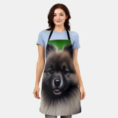 Keeshond Dog in St. Patrick's Day Dress Schort (Gedragen)