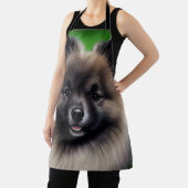 Keeshond Dog in St. Patrick's Day Dress Schort (Insitu)